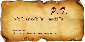 Pálinkás Tamás névjegykártya